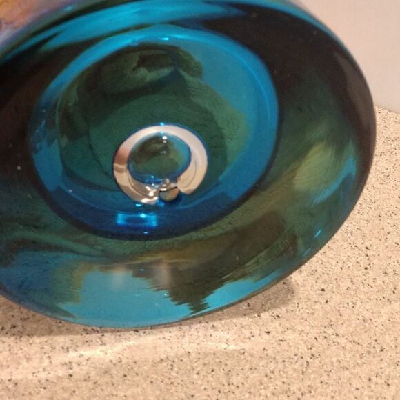 Cobalt Blue Blown Glass Vase Heavy. GTS - Picture 3 of 4